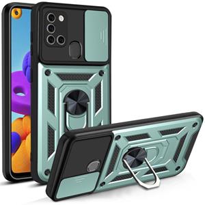 huismerk Voor Samsung Galaxy A21S Sliding Camera Cover Design TPU + PC-beschermhoes