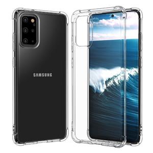 huismerk Voor Galaxy S20+ vierhoekige anti-drop ultradunne transparante TPU-telefoonhoes (transparant)