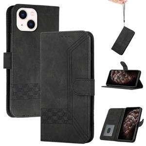 huismerk Cubic Skin Feel Flip Leather Phone Case voor iPhone 13 Mini