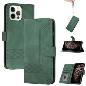 huismerk Cubic Skin Feel Flip Leather Phone Case voor iPhone 13 Pro