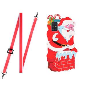 huismerk Voor Xiaomi Redmi Note 10 Kerst Serie Siliconen Shockproof Case met Neck Lanyard (Santa Claus)