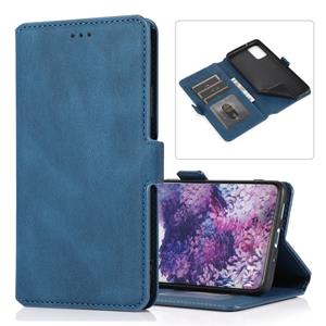 huismerk Voor Samsung Galaxy S20 Plus 5G Retro Magnetic Closing Clasp Horizontale Flip Lederen case met Holder & Card Slots & Photo Frame & Wallet(Navy Blue)