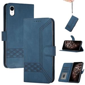 huismerk Cubic Skin Feel Flip Leather Phone Case voor iPhone XR