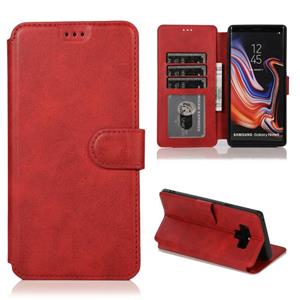 huismerk Voor Samsung Galaxy Note9 Kalf texture magnetische gesp horizontale flip lederen case met houder & kaartslots & portemonnee & fotoframe(rood)