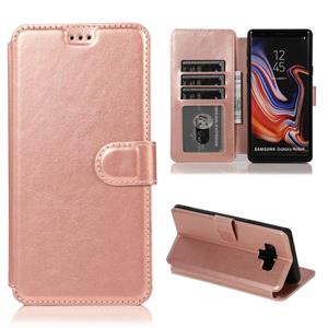 huismerk Voor Samsung Galaxy Note9 Kalf texture magnetische gesp horizontale flip lederen case met houder & kaartslots & portemonnee & fotoframe(Rose Gold)