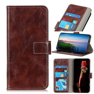 huismerk Voor Xiaomi Redmi Note 8 2021 Retro Crazy Horse Textuur Horizontale Flip Lederen Case met Houder & Card Slots & Photo Frame & Wallet (Brown)