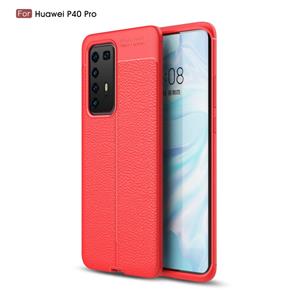 Huismerk Voor Huawei P40 Pro Litchi textuur TPU shock proof geval (rood)