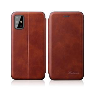 huismerk Voor Galaxy S20 TPU+PU geïntegreerde voltage magnetische kaarthouder retro lederen behuizing (bruin)