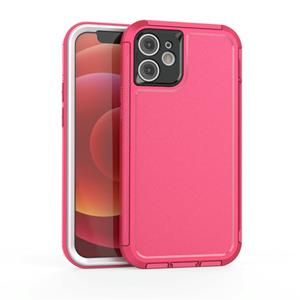 huismerk 360 All-inclusive Shockproof Precise Hole PC + TPU Beschermhoes voor iPhone 12 mini(Rose Red)