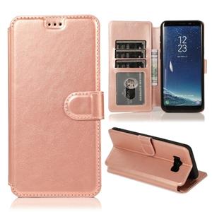 huismerk Voor Samsung Galaxy S8 Plus Kalf texture Magnetische gesp horizontale flip lederen case met houder & kaartslots & portemonnee & fotoframe (Rose Gold)