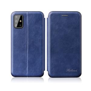 huismerk Voor Galaxy S20 TPU+PU geïntegreerde voltage magnetische kaarthouder retro lederen behuizing (blauw)