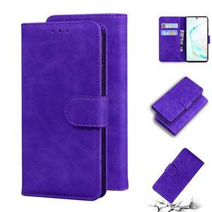 huismerk Voor Samsung Galaxy Note10 Skin Feel Pure Color Flip Leather Phone Case (Purple)