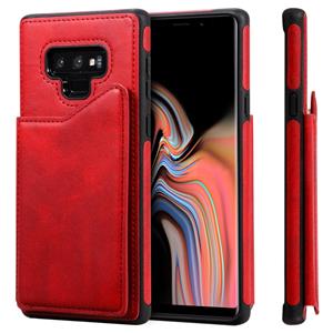 huismerk Voor Galaxy Note 9 Shockproof Calf Texture Protective Case met Holder & Card Slots & Frame(Red)