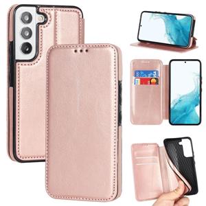 huismerk Voor Samsung Galaxy S22+ 5G Knight Magnetic Suctering Leather Phone Case (Rose Gold)