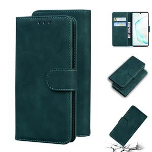 huismerk Voor Samsung Galaxy Note10 Skin Feel Pure Color Flip Leather Phone Case