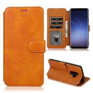 huismerk Voor Samsung Galaxy S9 Kalf texture magnetische gesp horizontale flip lederen case met houder & kaartslots & portemonnee & fotoframe(kaki)