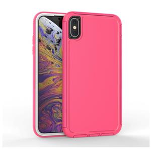 huismerk 360 All-inclusive Shockproof Precise Hole PC + TPU beschermhoes voor iPhone XS / X(Rose Red)