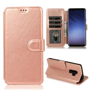 huismerk Voor Samsung Galaxy S9 Kalf texture magnetische gesp horizontale flip lederen case met houder & kaartslots & portemonnee & fotoframe(Rose Gold)