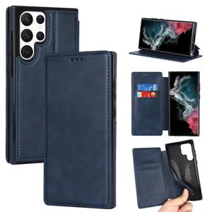 huismerk Voor Samsung Galaxy S22 Ultra 5G Knight Magnetic Suctering Leather Phone Case