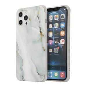 huismerk Four Corners Shocproof Flow Gold Marble IMD Back Cover Case For iPhone 13 Pro Max(Gray)