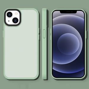 huismerk Doorschijnend frosted schokbestendig telefooncase voor iPhone 13 (Matcha Green)