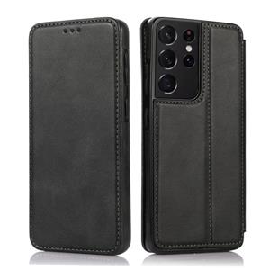 huismerk Voor Samsung Galaxy S21 Ultra 5G Knight Magnetic Suctering Leather Phone Case