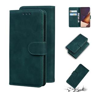 huismerk Voor Samsung Galaxy Note20 Ultra Skin Feel Pure Color Flip Leather Phone Case