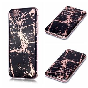 huismerk Voor iPhone 6 Plus / 6s Plus Plating Marble Pattern Soft TPU Beschermhoes (Zwart Goud)