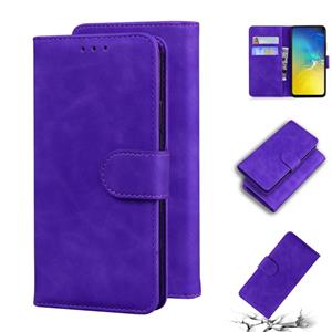 huismerk Voor Samsung Galaxy S10e Skin Feel Pure Color Flip Leather Phone Case (Purple)