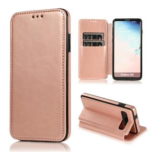 huismerk Voor Samsung Galaxy S10 Knight Magnetic SUCTION LEDER TELEFOON (ROSE GOUD)