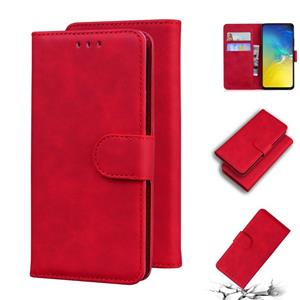 huismerk Voor Samsung Galaxy S10e Skin Feel Pure Color Flip Leather Phone Case