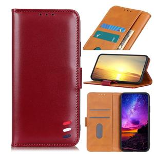 huismerk 3-Color Pearl Texture Magnetic Buckle Horizontal Flip PU Leather Case with Card Slots & Wallet & Holder For iPhone 13 mini(Wine Red)