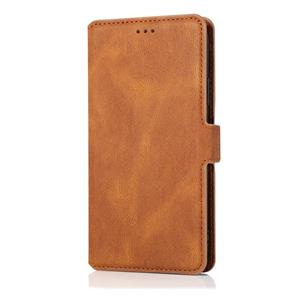 huismerk Voor iPhone 6 Retro Magnetic Closing Clasp Horizontale Flip Lederen Case met Holder & Card Slots & Photo Frame & Wallet(Brown)