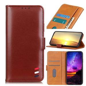 huismerk 3-Color Pearl Texture Magnetic Buckle Horizontal Flip PU Leather Case with Card Slots & Wallet & Holder For iPhone 13 Pro Max(Brown)