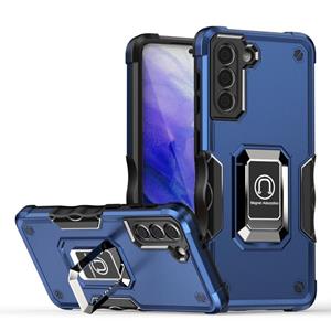 huismerk For Samsung Galaxy S21+ 5G Ring Holder Non-slip Armor Phone Case(Blue)