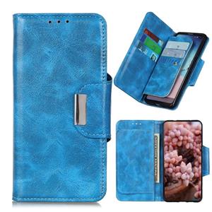 huismerk Crazy Horse Texture Magnetic Buckle Horizontal Flip Leather Case with Holder & 6-Card Slots & Wallet For iPhone 13(Blue)