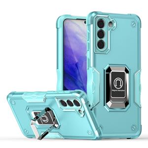 huismerk For Samsung Galaxy S21+ 5G Ring Holder Non-slip Armor Phone Case(Mint Green)