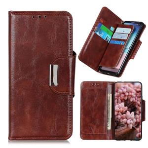 huismerk Crazy Horse Texture Magnetic Buckle Horizontal Flip Leather Case with Holder & 6-Card Slots & Wallet For iPhone 13(Brown)