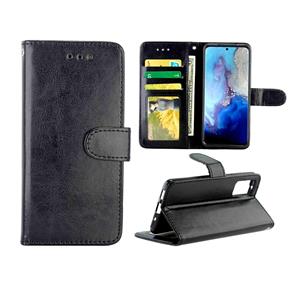 huismerk Voor Galaxy S20 Crazy Horse Texture Leather Horizontal Flip Protective Case met Holder & Card Slots & Wallet & Photo Frame(Black)