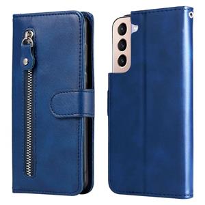 huismerk Voor Samsung Galaxy S22 5G Calf Texture Rits Horizontale Flip Leren Telefoonhoes