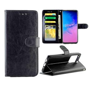 huismerk Voor Galaxy S20 Ultra Crazy Horse Texture Leather Horizontal Flip Protective Case met Holder & Card Slots & Wallet & Photo Frame(Black)