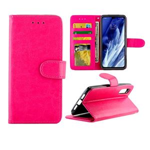 huismerk Voor Xiaomi Mi9 Pro Crazy Horse Texture Leather Horizontal Flip Protective Case met Holder & Card Slots & Wallet & Photo Frame(Magenta)