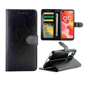 huismerk Voor Huawei Nova6 Crazy Horse Texture Leather Horizontal Flip Protective Case met Holder & Card Slots & Wallet & Photo Frame(Black)