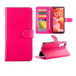 huismerk Voor Huawei Nova6 Crazy Horse Texture Leather Horizontal Flip Protective Case met Holder & Card Slots & Wallet & Photo Frame(Magenta)