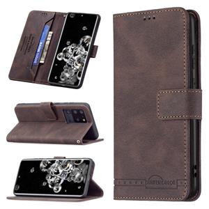 huismerk Voor Samsung Galaxy S20 Ultra Magnetische Sluiting RFID Blokkeren Anti-diefstal Lederen Case met Houder & Card Slots & Portemonnee (Bruin)