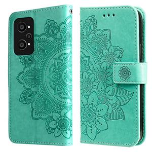 huismerk Voor Oppo Realme GT Neo2 7-Petal Bloemen In reliëf gemaakte Flip Leren Telefoonhoes Met Houder & Card Slots