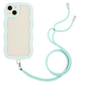 huismerk Lanyard Candy Color Wave TPU Clear PC-telefoonhoesje voor iPhone 13