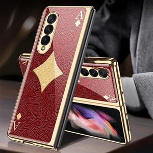 Voor Samsung Galaxy Z Fold3 5G GKK Electroplating Geschilderd Gehard Glass Phone Case (Diamond)