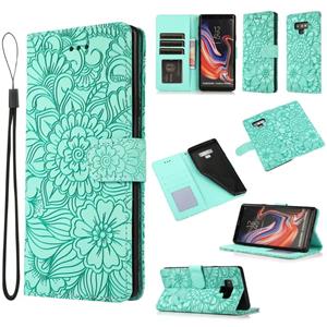 huismerk Voor Samsung Galaxy Note9 Skin Feel In reliëf Zonnebloem Horizontale Flip Leren Case Met Houder & Card Slots & Portemonnee & Lanyard