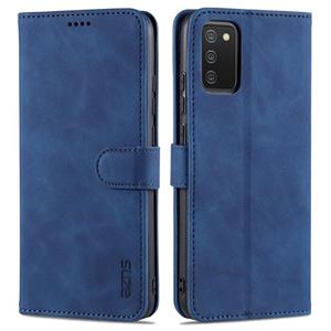 Voor Samsung Galaxy A02S Azns Skin Feel Calf Texture Horizontale Flip Lederen Case met Kaart Slots & Houder & Portemonnee